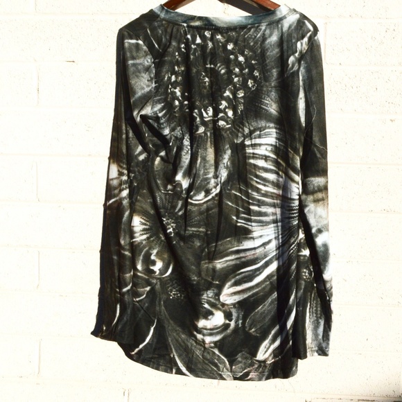 Floral Tunic Cotton Flowers Shirt Prairie Blouse Gorham Cottagecore Tunic Tie - Picture 7 of 8